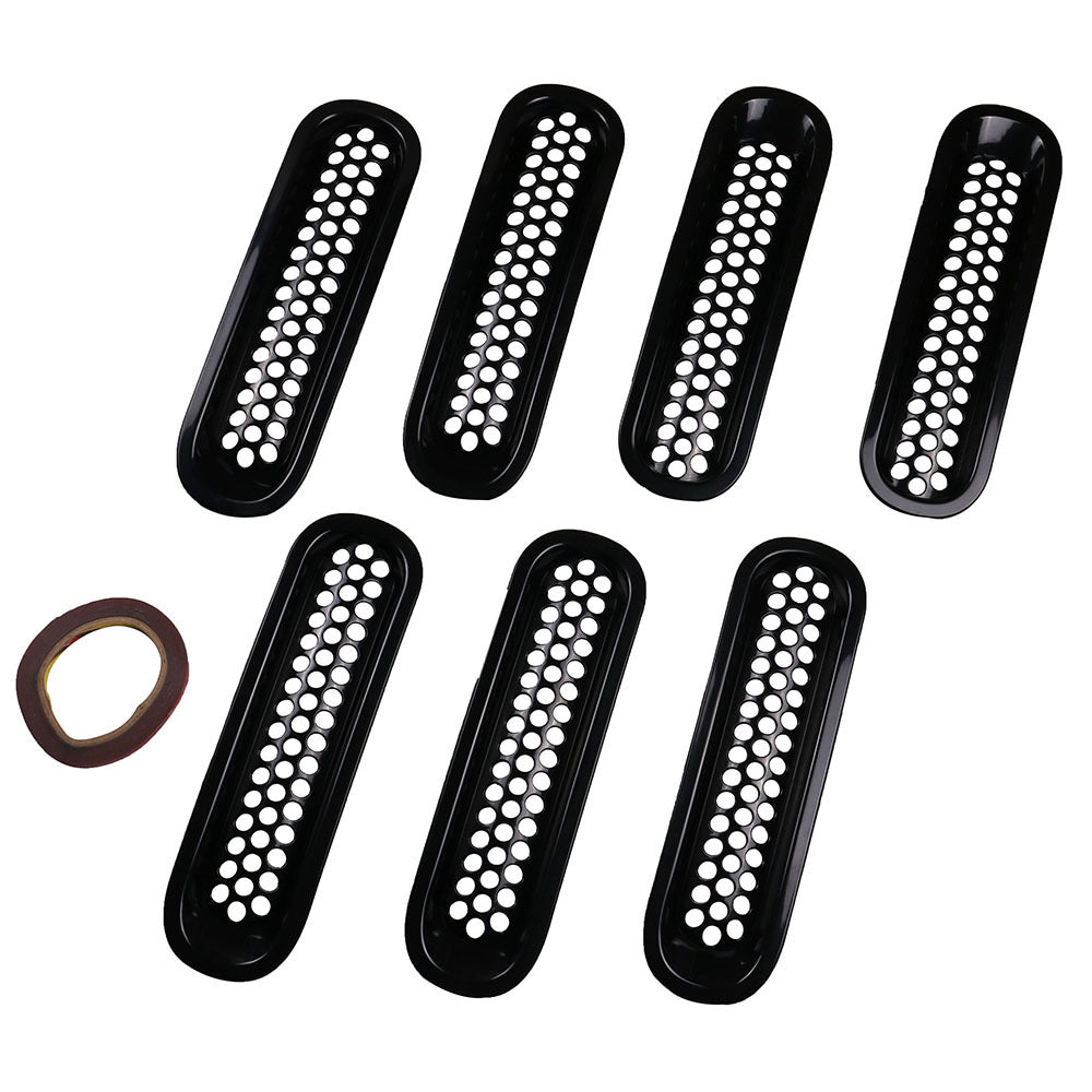 7Pcs For Jeep Wrangler JK 2007-2017 Car Front Grille Grill Mesh Inserts Guards Net 7Pcs For Jeep Wrangler JK 2007-2017 Car Front Grille Grill Mesh Inserts Guards Net